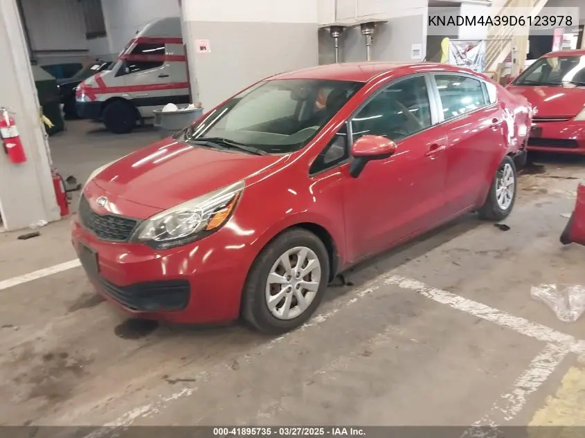 2013 Kia Rio Lx VIN: KNADM4A39D6123978 Lot: 41895735