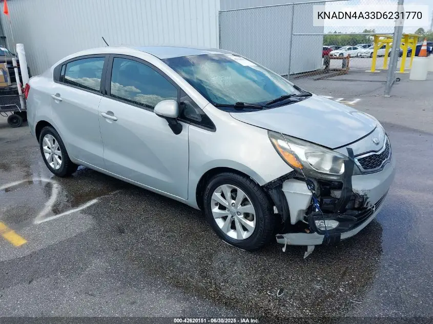 2013 Kia Rio Ex VIN: KNADN4A33D6231770 Lot: 42620151
