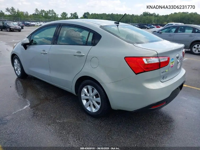 2013 Kia Rio Ex VIN: KNADN4A33D6231770 Lot: 42620151