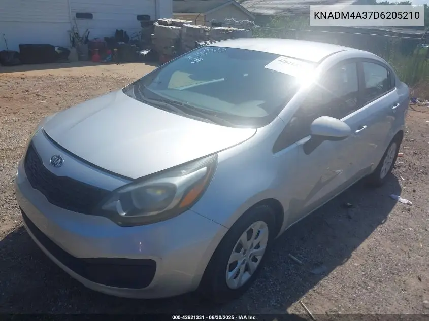 2013 Kia Rio Lx VIN: KNADM4A37D6205210 Lot: 42621331