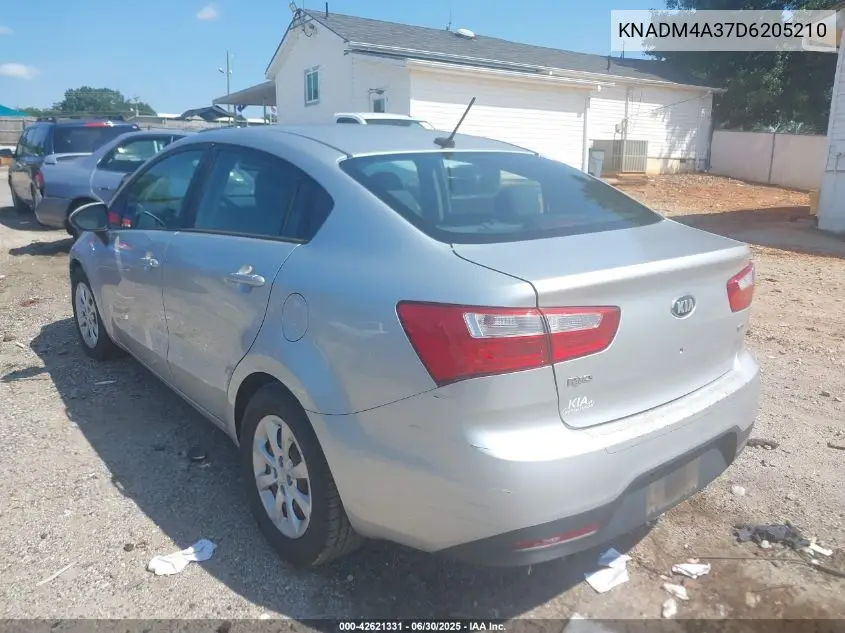 2013 Kia Rio Lx VIN: KNADM4A37D6205210 Lot: 42621331