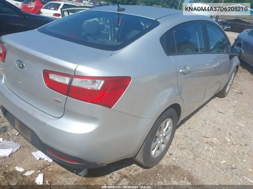 2013 Kia Rio Lx VIN: KNADM4A37D6205210 Lot: 42621331