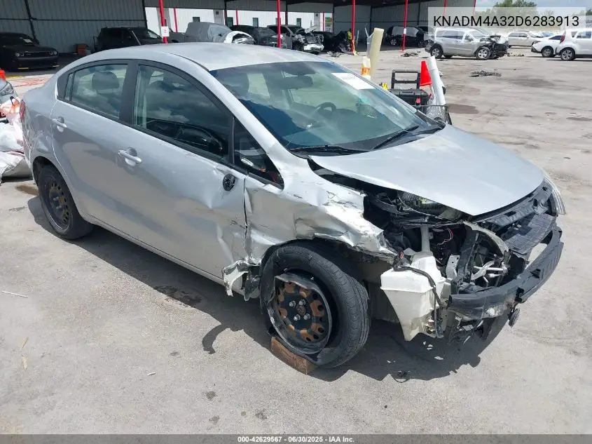 2013 Kia Rio Lx VIN: KNADM4A32D6283913 Lot: 42629567