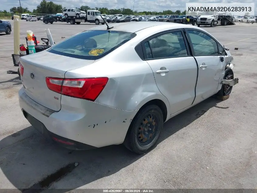2013 Kia Rio Lx VIN: KNADM4A32D6283913 Lot: 42629567