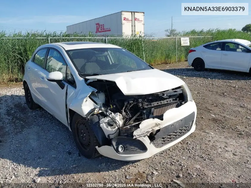 2014 Kia Rio Ex/Lx/Lx+/Sx VIN: KNADN5A33E6903379 Lot: 12332750