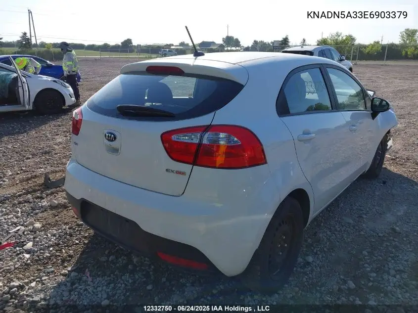 2014 Kia Rio Ex/Lx/Lx+/Sx VIN: KNADN5A33E6903379 Lot: 12332750