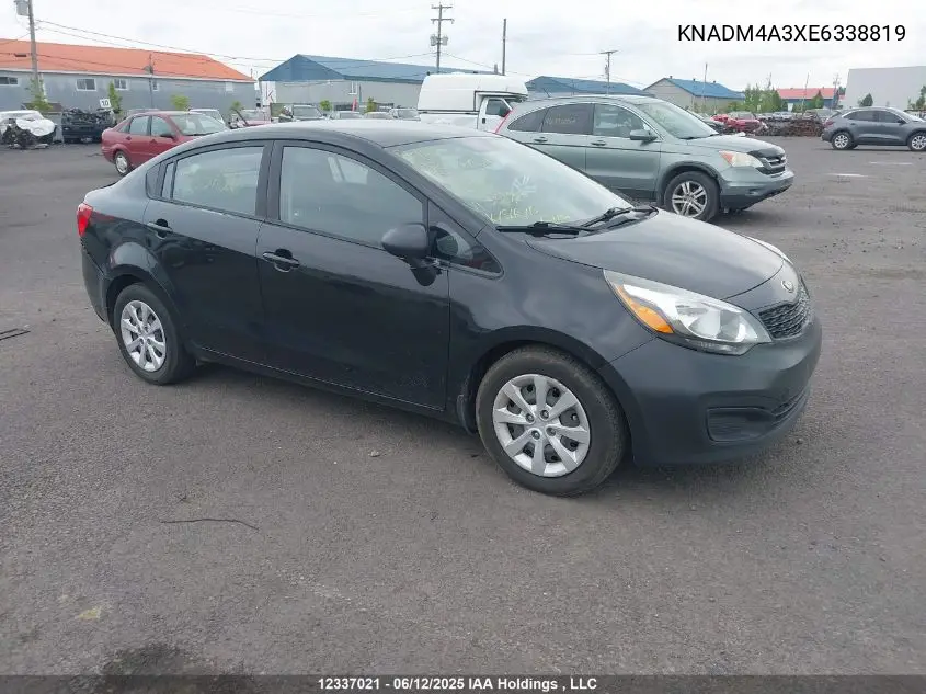 2014 Kia Rio Ex/Ex+/Lx/Lx+/Sx VIN: KNADM4A3XE6338819 Lot: 12337021