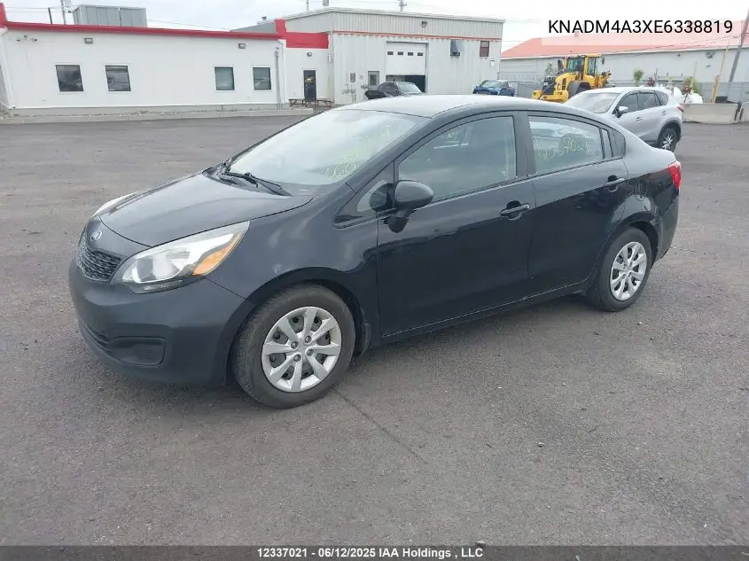 2014 Kia Rio Ex/Ex+/Lx/Lx+/Sx VIN: KNADM4A3XE6338819 Lot: 12337021