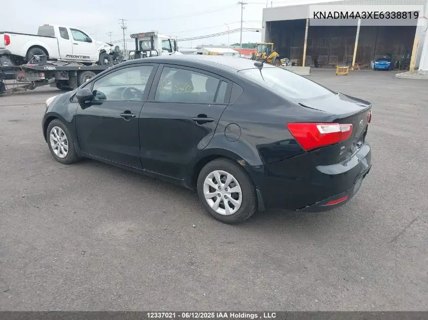 2014 Kia Rio Ex/Ex+/Lx/Lx+/Sx VIN: KNADM4A3XE6338819 Lot: 12337021