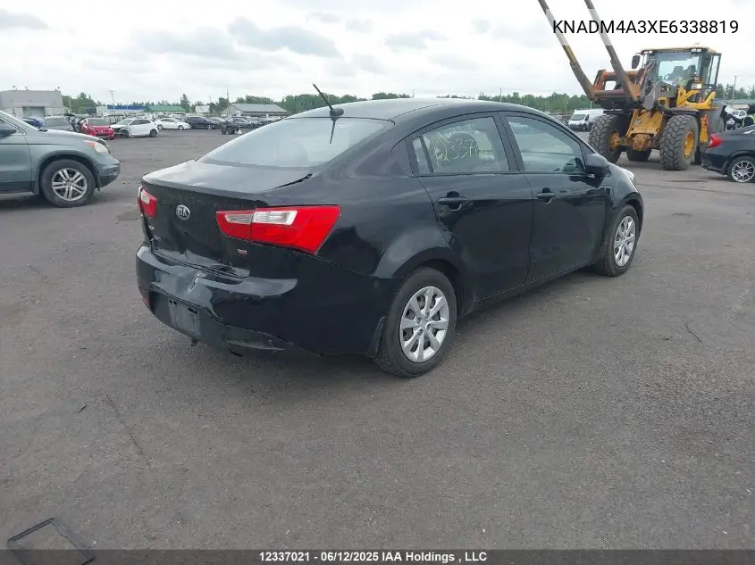 2014 Kia Rio Ex/Ex+/Lx/Lx+/Sx VIN: KNADM4A3XE6338819 Lot: 12337021