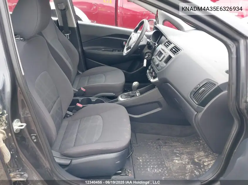 2014 Kia Rio Ex/Ex+/Lx/Lx+/Sx VIN: KNADM4A35E6326934 Lot: 12340455