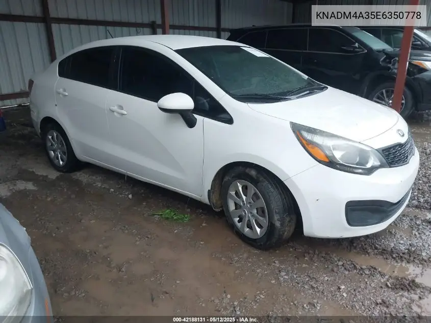 2014 Kia Rio Lx VIN: KNADM4A35E6350778 Lot: 42188131