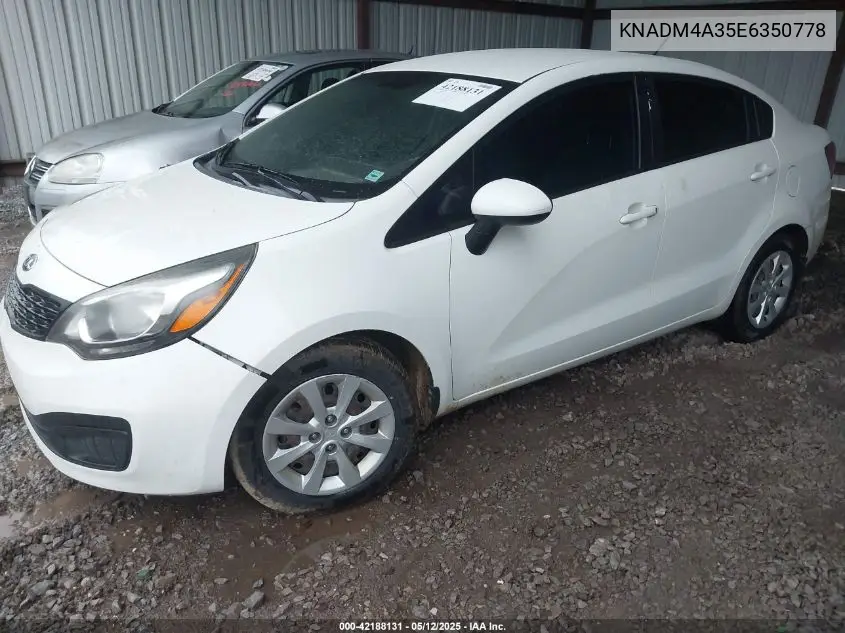 2014 Kia Rio Lx VIN: KNADM4A35E6350778 Lot: 42188131