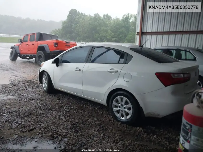 2014 Kia Rio Lx VIN: KNADM4A35E6350778 Lot: 42188131