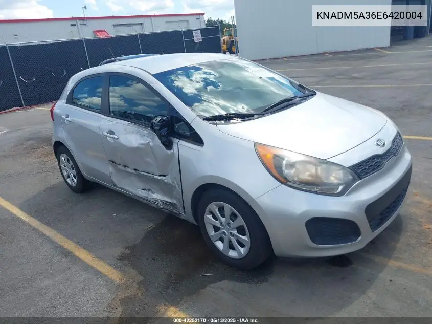 2014 Kia Rio Lx VIN: KNADM5A36E6420004 Lot: 42252170