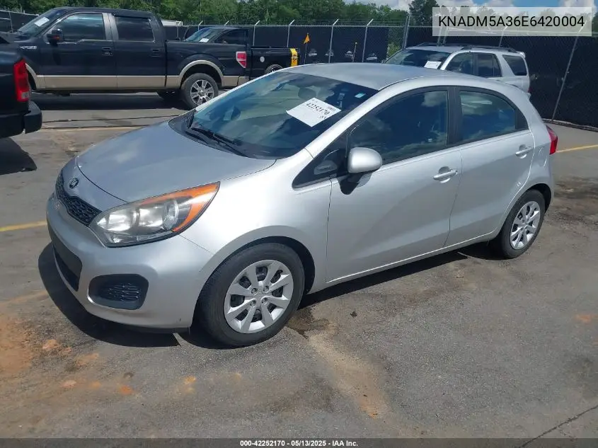 2014 Kia Rio Lx VIN: KNADM5A36E6420004 Lot: 42252170