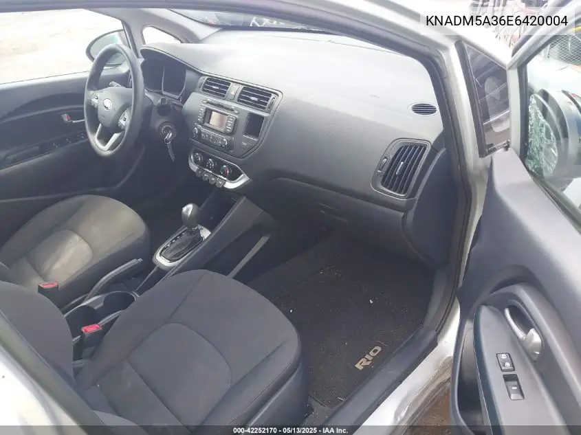 2014 Kia Rio Lx VIN: KNADM5A36E6420004 Lot: 42252170