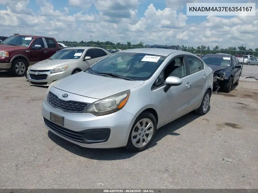 2014 Kia Rio Lx VIN: KNADM4A37E6354167 Lot: 42578102