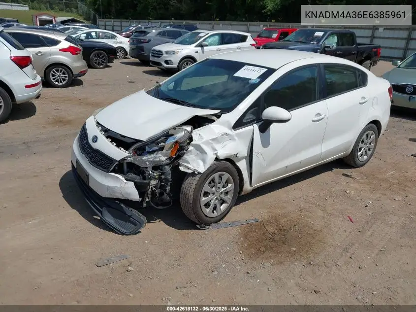 2014 Kia Rio Lx VIN: KNADM4A36E6385961 Lot: 42618132