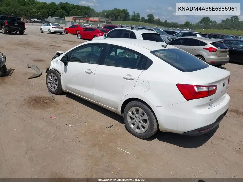 2014 Kia Rio Lx VIN: KNADM4A36E6385961 Lot: 42618132