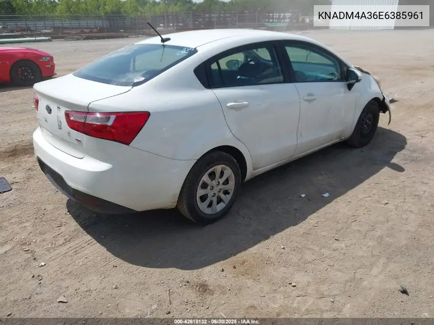 2014 Kia Rio Lx VIN: KNADM4A36E6385961 Lot: 42618132