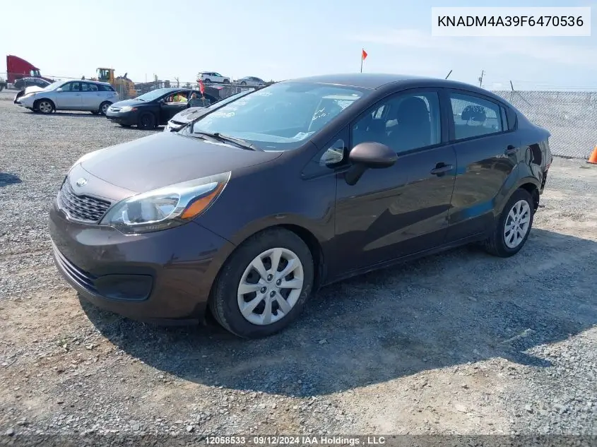 2015 Kia Rio VIN: KNADM4A39F6470536 Lot: 12058533
