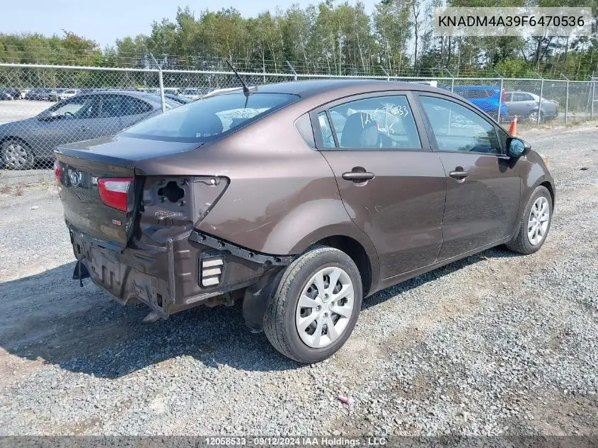 2015 Kia Rio VIN: KNADM4A39F6470536 Lot: 12058533