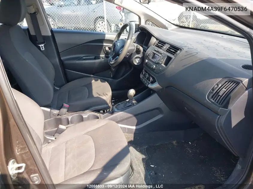 2015 Kia Rio VIN: KNADM4A39F6470536 Lot: 12058533