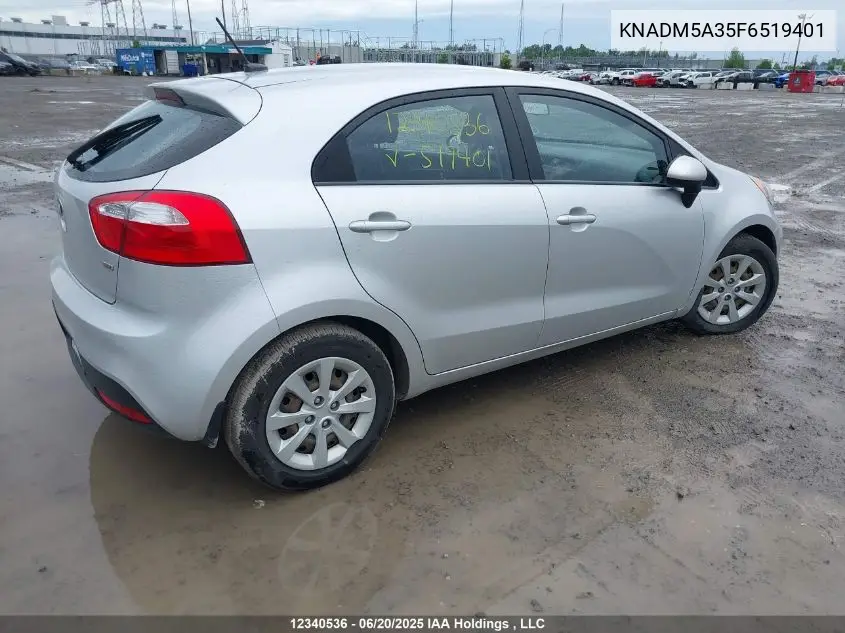 2015 Kia Rio Ex/Lx/Lx+/Sx VIN: KNADM5A35F6519401 Lot: 12340536