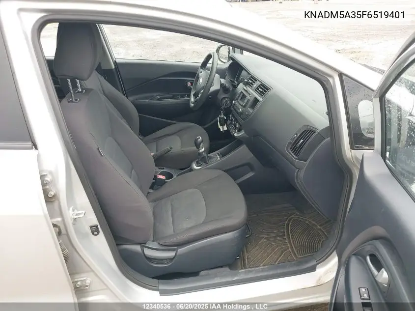 2015 Kia Rio Ex/Lx/Lx+/Sx VIN: KNADM5A35F6519401 Lot: 12340536