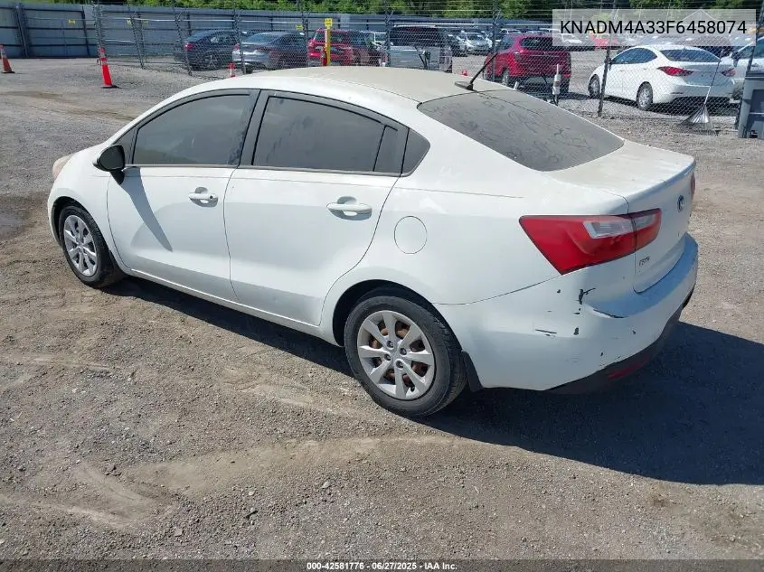 2015 Kia Rio Lx VIN: KNADM4A33F6458074 Lot: 42581776