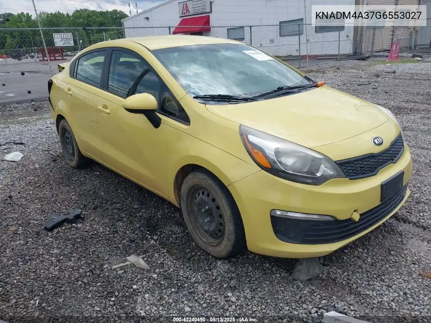 2016 Kia Rio Lx VIN: KNADM4A37G6553027 Lot: 42240490