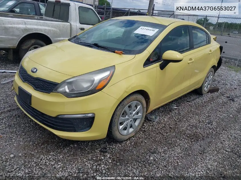 2016 Kia Rio Lx VIN: KNADM4A37G6553027 Lot: 42240490
