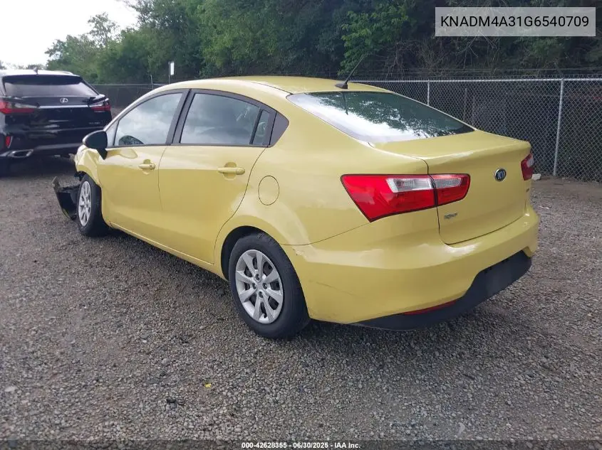 2016 Kia Rio Lx VIN: KNADM4A31G6540709 Lot: 42628355