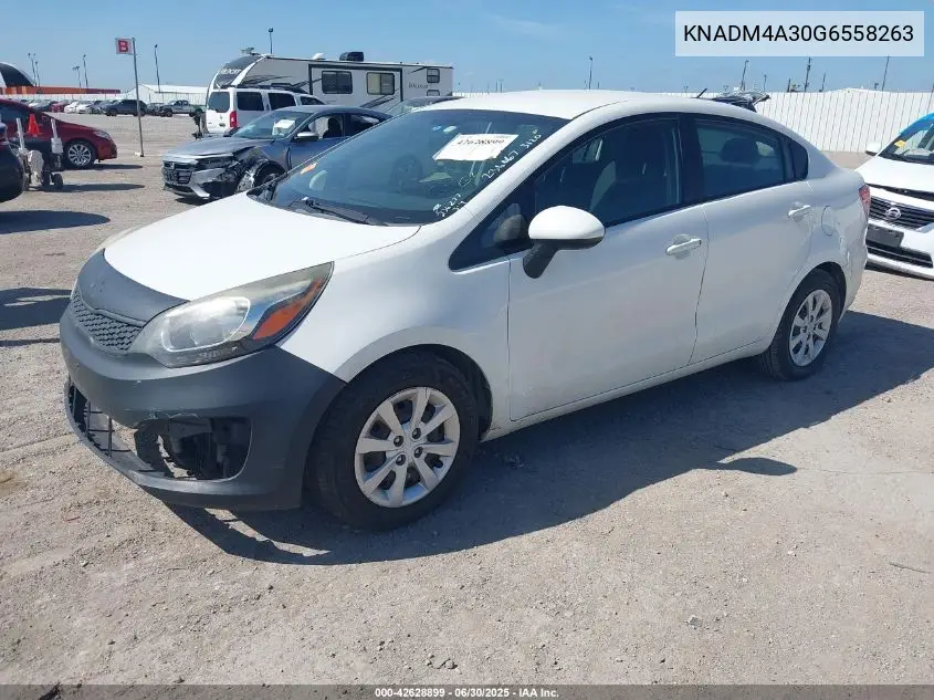 2016 Kia Rio Lx VIN: KNADM4A30G6558263 Lot: 42628899