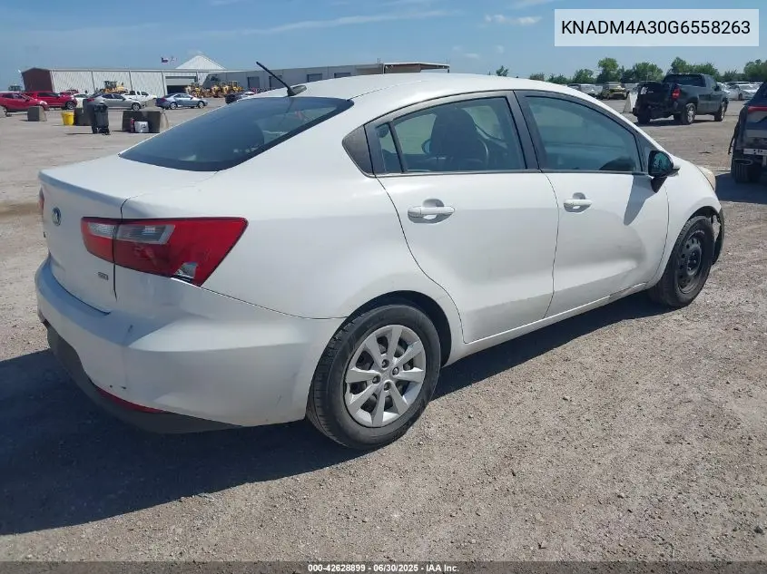 2016 Kia Rio Lx VIN: KNADM4A30G6558263 Lot: 42628899