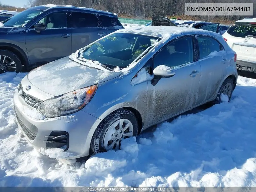 2017 Kia Rio Lx VIN: KNADM5A30H6794483 Lot: 12254915