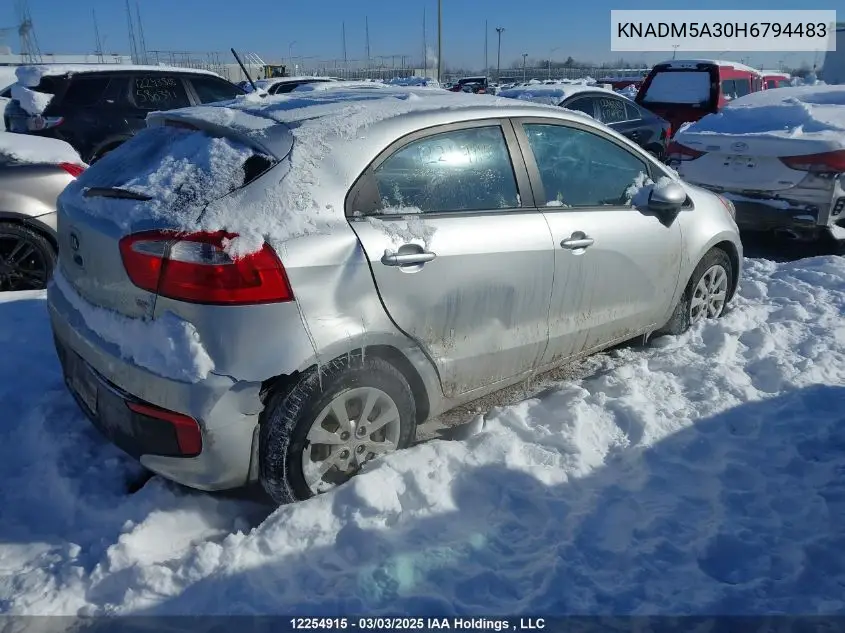 2017 Kia Rio Lx VIN: KNADM5A30H6794483 Lot: 12254915