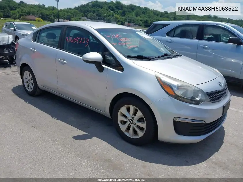 2017 Kia Rio Lx VIN: KNADM4A38H6063522 Lot: 42604223