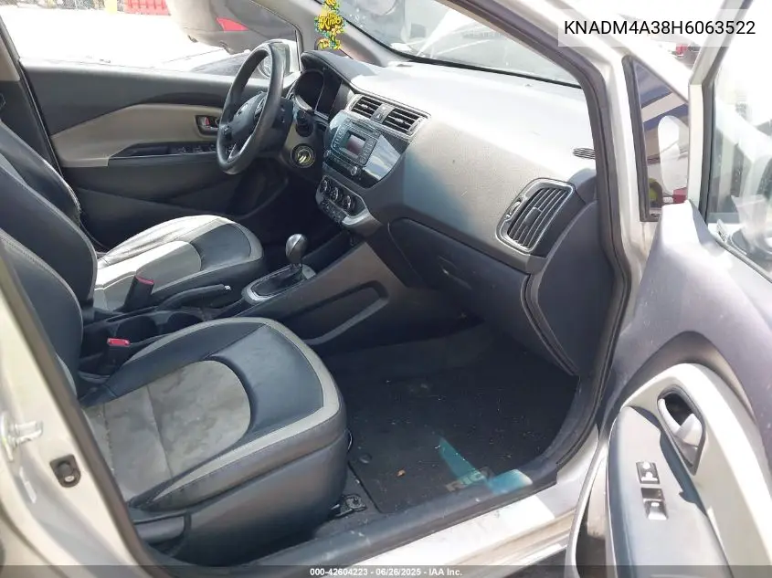 2017 Kia Rio Lx VIN: KNADM4A38H6063522 Lot: 42604223