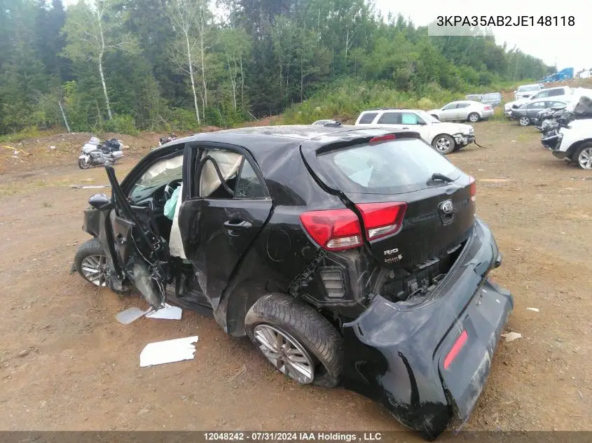 2018 Kia Rio 5-Door VIN: 3KPA35AB2JE148118 Lot: 12048242