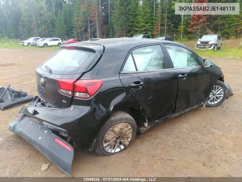 2018 Kia Rio 5-Door VIN: 3KPA35AB2JE148118 Lot: 12048242