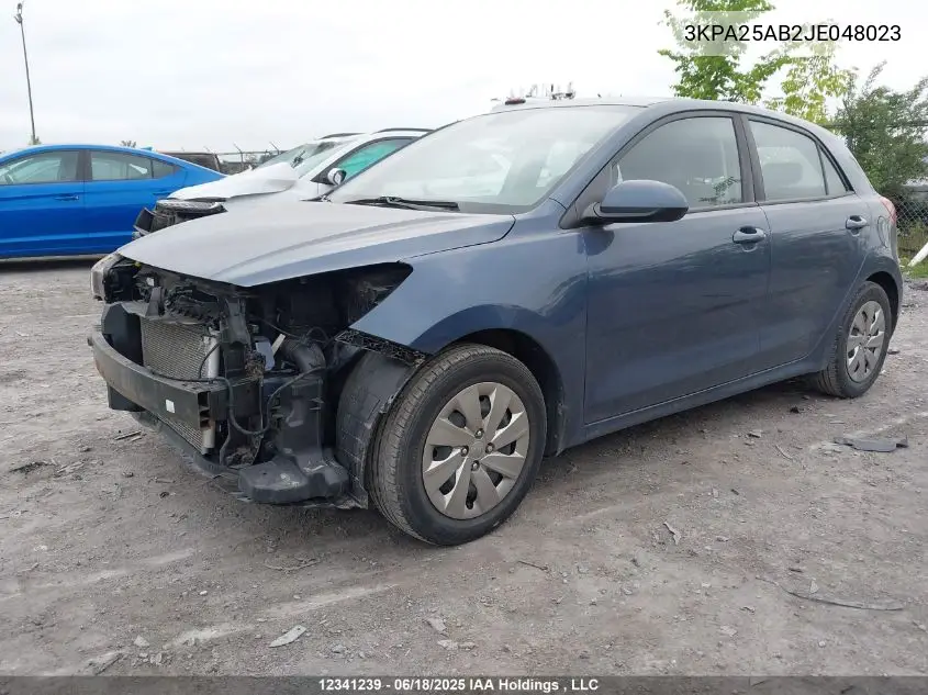 2018 Kia Rio Lx/Lx+ VIN: 3KPA25AB2JE048023 Lot: 12341239