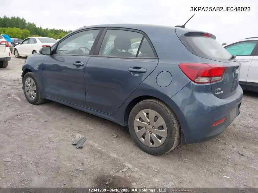 2018 Kia Rio Lx/Lx+ VIN: 3KPA25AB2JE048023 Lot: 12341239
