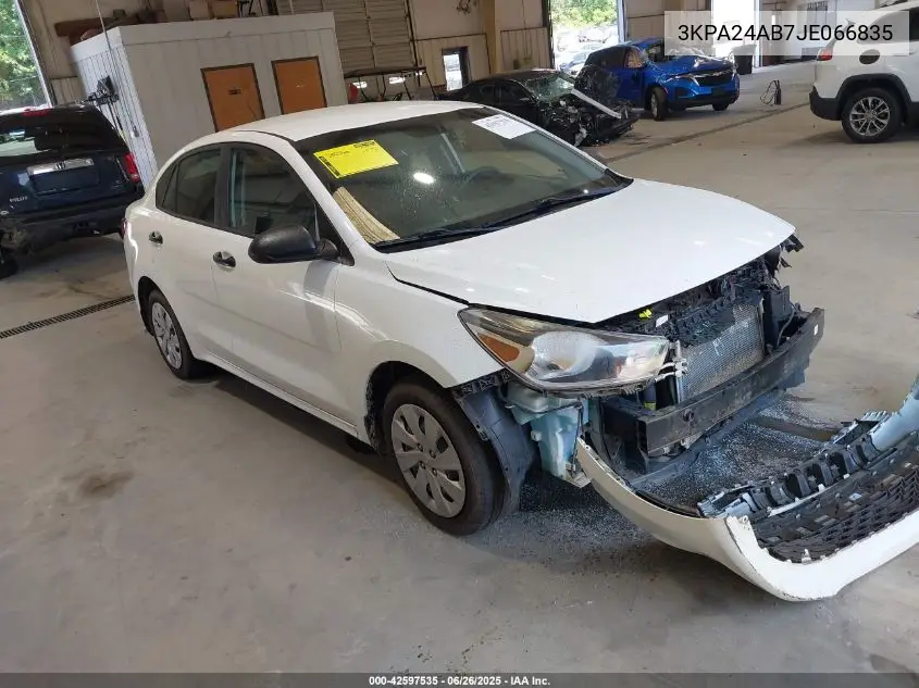 2018 Kia Rio Lx VIN: 3KPA24AB7JE066835 Lot: 42597535