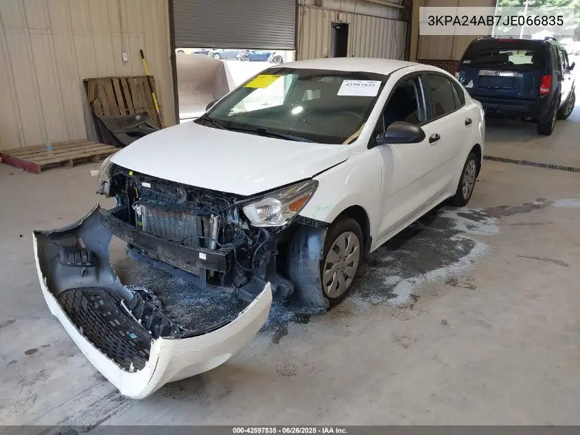 2018 Kia Rio Lx VIN: 3KPA24AB7JE066835 Lot: 42597535
