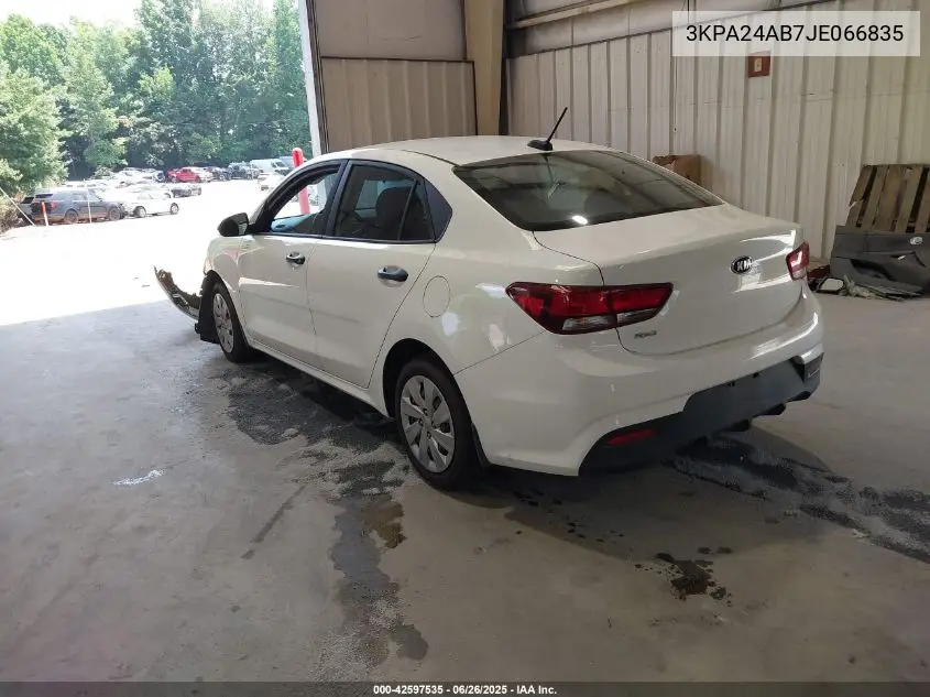 2018 Kia Rio Lx VIN: 3KPA24AB7JE066835 Lot: 42597535