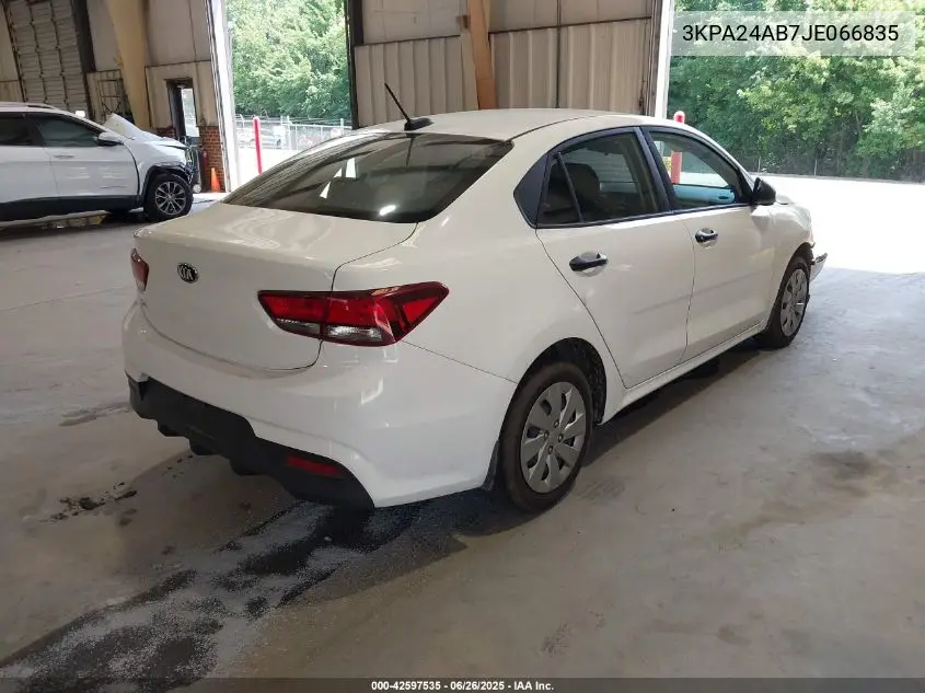 2018 Kia Rio Lx VIN: 3KPA24AB7JE066835 Lot: 42597535