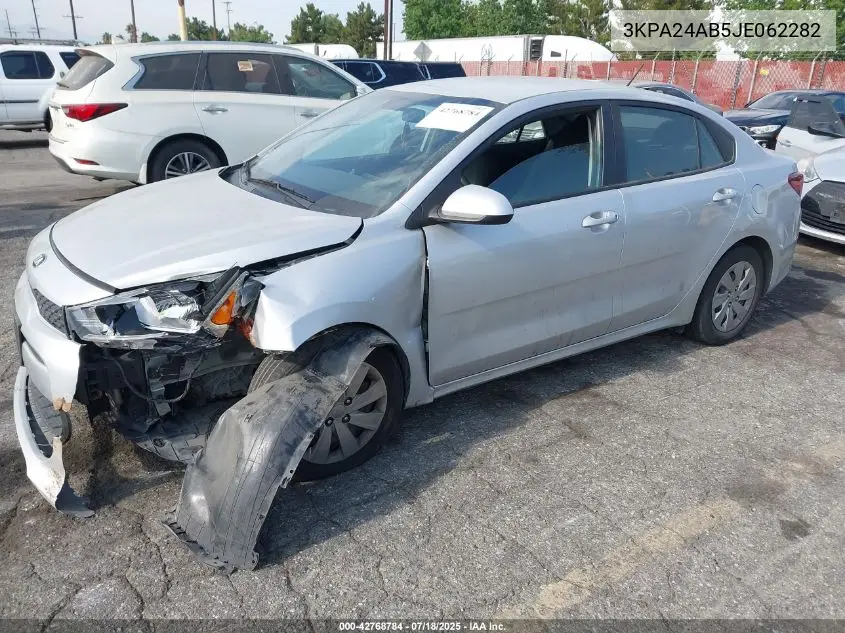 2018 Kia Rio S VIN: 3KPA24AB5JE062282 Lot: 42768784