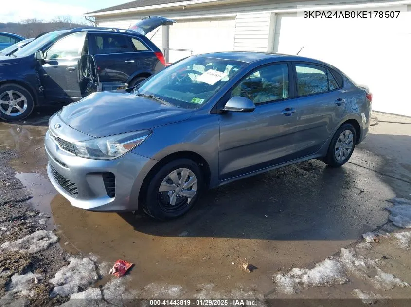 2019 Kia Rio S VIN: 3KPA24AB0KE178507 Lot: 41443819